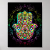 Hamsa Hand Psychedelic Art Poster (Voorkant)