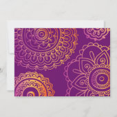 HAMSA HAND Red Oranje Baby Naming Invitation Kaart (Achterkant)