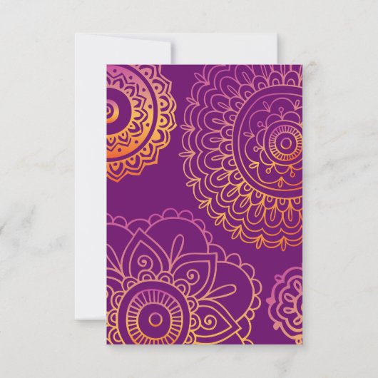 HAMSA HAND Red Sinaasappel Bat Mitzvah Party Card Kaart (Achterkant)