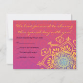 HAMSA HAND Red Sinaasappel Bat Mitzvah Reply Card RSVP Kaartje (Voorkant)