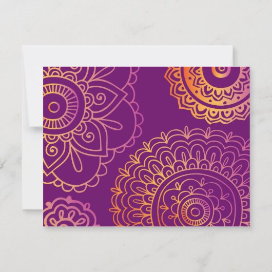 HAMSA HAND Red Sinaasappel Bat Mitzvah Reply Card RSVP Kaartje (Achterkant)