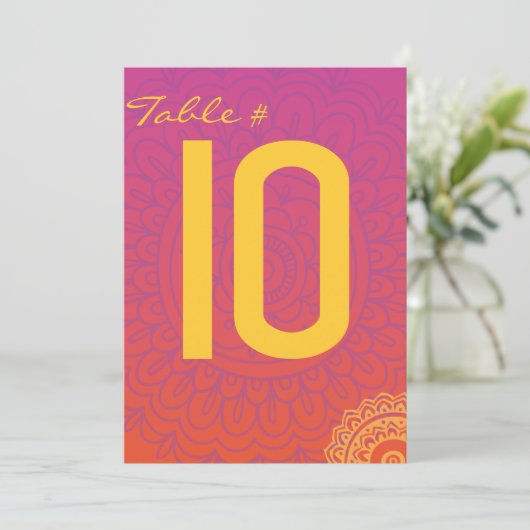 HAMSA HAND Red Sinaasappel Bat Mitzvah Reply Kaart (Staand voorkant)