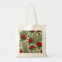 Hamsa Hand & Rode Rozen Ruby Boze Oog Botanisch Tote Bag