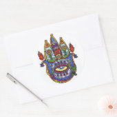 Hamsa Hand. Ronde Sticker (Envelop)