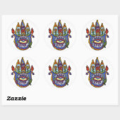 Hamsa Hand. Ronde Sticker (Vel)
