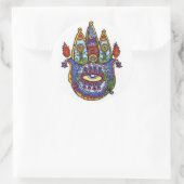 Hamsa Hand. Ronde Sticker (Tas)