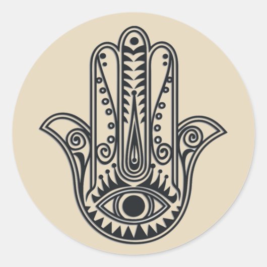 Hamsa Hand Ronde Sticker (Voorkant)