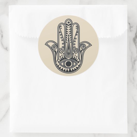 Hamsa Hand Ronde Sticker (Tas)
