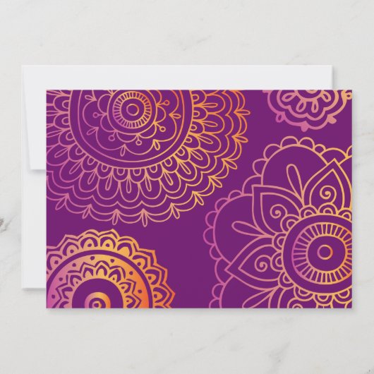 HAMSA HAND rood Sinaasappel Bat Mitswa Uitnodiging (Achterkant)