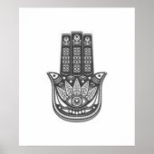 Hamsa hand spirituele geometrische boze oogmeditat poster (Voorkant)