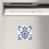 Hamsa Hand Symbool - Blauwe en Witte Hand van Fati Magneet (Insitu (Vaatwasser))