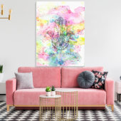 HAMSA Hand Symbool Kleurrijke Waterverf Canvas Afdruk (Insitu (Woonkamer))