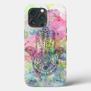 HAMSA Hand Symbool Kleurrijke Waterverf Case-Mate iPhone Case