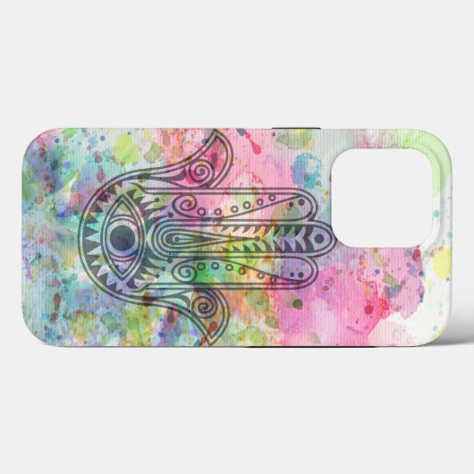 HAMSA Hand Symbool Kleurrijke Waterverf Case-Mate iPhone Case (Achterkant (horizontaal))