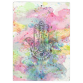HAMSA Hand Symbool Kleurrijke Waterverf Klembord (Achterkant)
