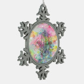 HAMSA Hand Symbool Kleurrijke Waterverf Tin Sneeuwvlok Ornament (Links)