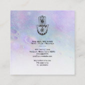 ** Hamsa Hand van Fatima kraters Maan Yoga Vierkante Visitekaartje (Achterkant)