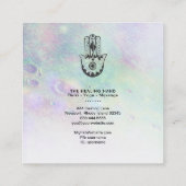 * Hamsa hand van Fatima kraters van de maan regenb Vierkante Visitekaartje (Achterkant)