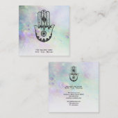 * Hamsa hand van Fatima kraters van de maan regenb Vierkante Visitekaartje (Voorkant / Achterkant)