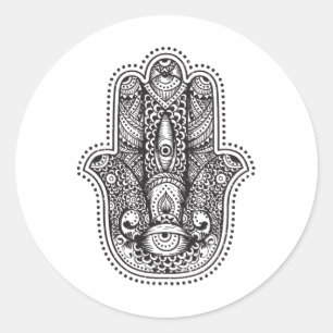 Hamsa Hand van Fatima Oriëntaals Islamitisch Symbo Ronde Sticker