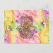 HAMSA Hand van het Fatimasymbool amulet Henna flor Briefkaart (Voorkant)