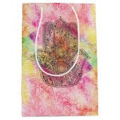 HAMSA Hand van het Fatimasymbool amulet Henna flor Medium Cadeauzakje (Voorkant)