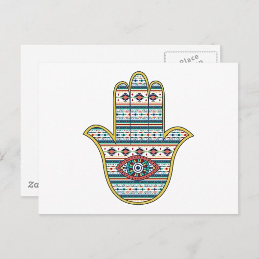 HAMSA-hand van het Fatimasymbool Briefkaart (Voorkant / Achterkant)