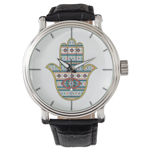 HAMSA-hand van het Fatimasymbool Horloge (Voorkant)
