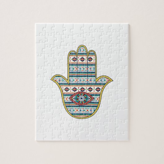 HAMSA-hand van het Fatimasymbool Legpuzzel (Verticaal)
