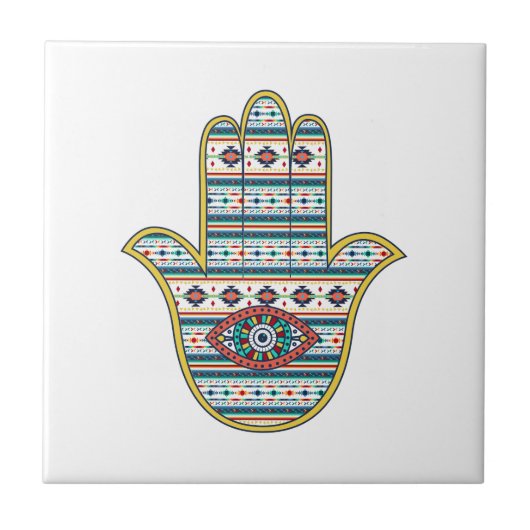 HAMSA-hand van het Fatimasymbool Tegeltje (Voorkant)
