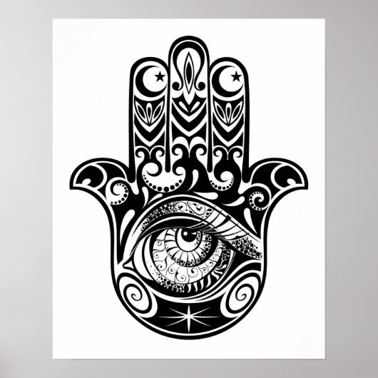 Hamsa Hand Zendoodle 2 Poster (Voorkant)