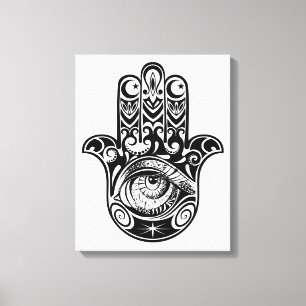 Hamsa Hand Zendoodle 6 Canvas Afdruk