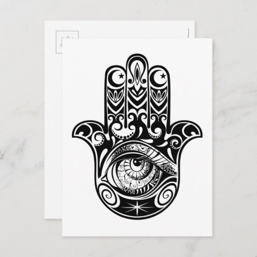 Hamsa Hand Zendoodle Briefkaart (Voorkant / Achterkant)