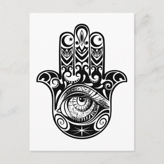 Hamsa Hand Zendoodle Briefkaart (Voorkant)