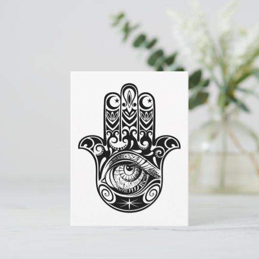 Hamsa Hand Zendoodle Briefkaart (Staand voorkant)