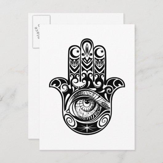 Hamsa Hand Zendoodle Briefkaart (Voorkant / Achterkant)