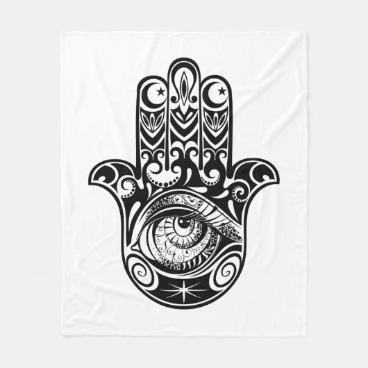 Hamsa Hand Zendoodle Fleece Deken (Voorkant)