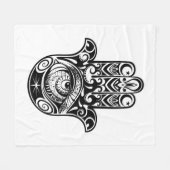 Hamsa Hand Zendoodle Fleece Deken (Voorkant (Horizontaal))