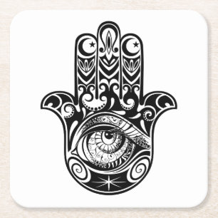 Hamsa Hand Zendoodle Kartonnen Onderzetters