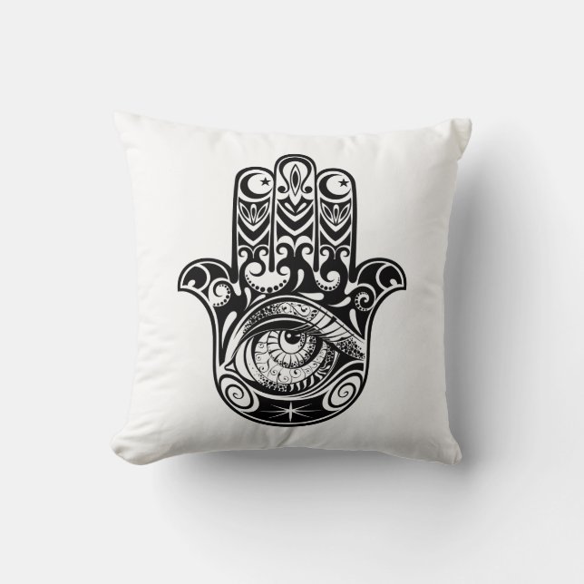 Hamsa Hand Zendoodle Kussen (Voorkant)