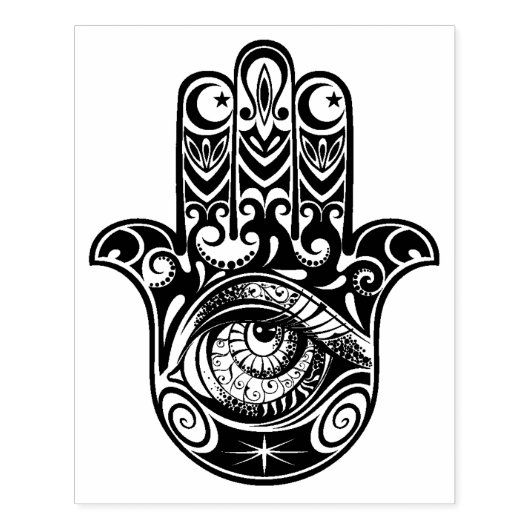Hamsa Hand Zendoodle Rubberstempel (Afrduk)