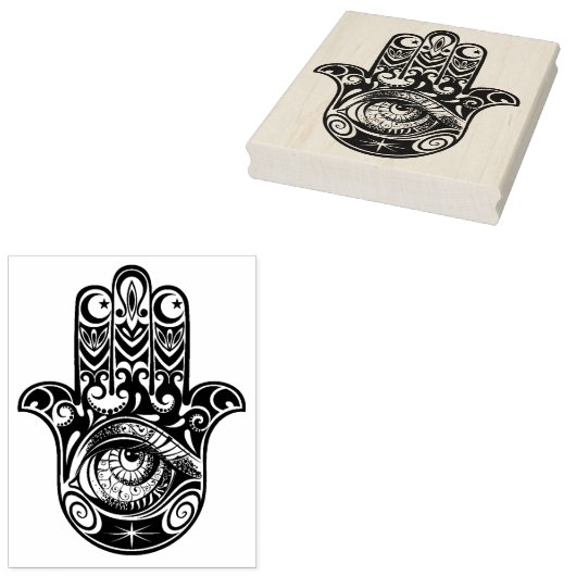 Hamsa Hand Zendoodle Rubberstempel (Gestempeld)