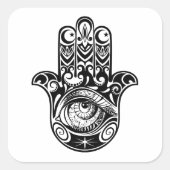 Hamsa Hand Zendoodle Vierkante Sticker (Voorkant)