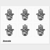 Hamsa Hand Zendoodle Vierkante Sticker (Vel)