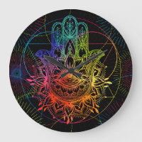 hamsa: handgetekend neonpatroon.