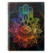 hamsa: handgetekend neonpatroon. notitieboek (Voorkant)