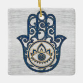 Hamsa Handhand - Handje Fatima blue wood Keramisch Ornament (Voorkant)