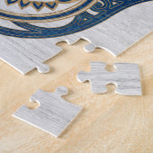 Hamsa Handhand - Handje Fatima blue wood Legpuzzel (Zijkant)