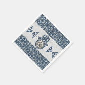 Hamsa Handhand - Handje Fatima blue wood Servet (Hoek)