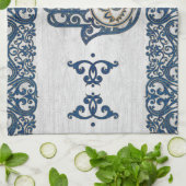 Hamsa Handhand - Handje Fatima blue wood Theedoek (Gevouwen)